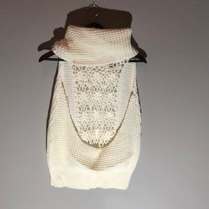 Cream Lace Back Tank Sweater